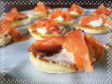 Blinis with a smoked salmon on cream cheese